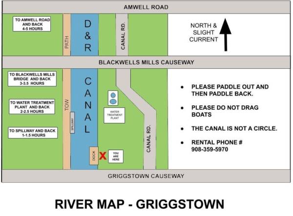 griggstown canoe river map